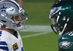 ¡Descalificado! Jalen Carter queda fuera del partido tras escupirle a Dak Prescott