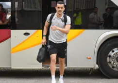 Guilherme Castilho en su llegada al estadio de Bravos