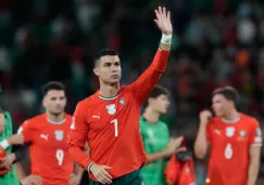 Cristiano Ronaldo celebra convertirse en el máximo goleador de eliminatorias