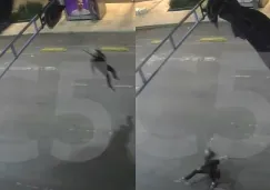 VIDEO: Paracaidista cae en CDMX y queda atorado en un semáforo del Centro Histórico