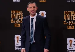 Maxi Rodríguez en el sorteo del Mundial