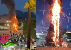 Queman árbol de Navidad en Zitácuaro durante protesta que exige justicia por joven
