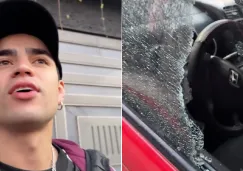 El cantante mostró el 'cristalazo' que le dieron afuera de su casa.