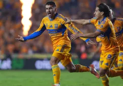 Festejo de gol en la Final de Ida