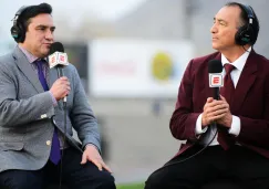 Pietrasanta (derecha) junto a Mario Carrillo en una cobertura Pietrasanta (derecha) junto a Mario Carrillo en una cobertura