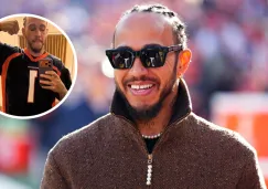 Lewis Hamilton celebra triunfo de los Denver Broncos en los Playoff de la NFL