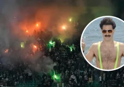 Arrestan a aficionados belgas por disfrazarse de ‘Borat’ en partido de Champions League