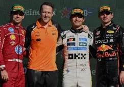 El podio del GP de la Ciudad de México, en 2025