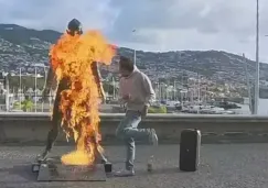 Tiktoker incendia icónica estatua de Cristiano Ronaldo en Portugal