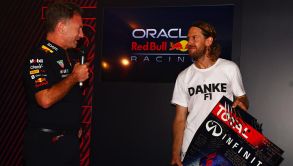 Christian Horner y Sebastian Vettel, tras la despedida del alemán de la F1 en 2022