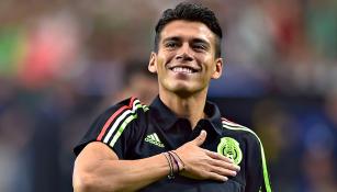 Héctor Moreno en un partido con el Tri 