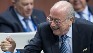 Joseph Blatter durante una reunión de la FIFA