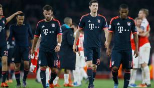 Jugadores del Bayern, tras caer contra el Arsenal en Champions