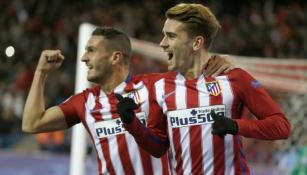 Griezmann festeja uno de sus goles contra el Galatasaray