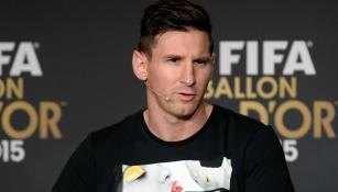 Lionel Messi antes de la ceremonia de entrega de premios