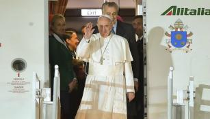 El Papa Francisco a su llegada a México