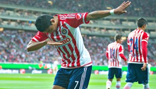 Orbelín Pineda celebra su gol con un 'dab'