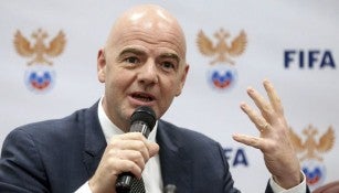 Gianni Infantino, presidente de la FIFA, en una conferencia de prensa 