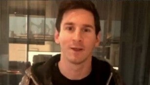 Lionel Messi durante el video dirigido a Stephen Curry