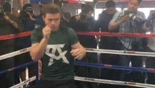 Canelo durante el media day