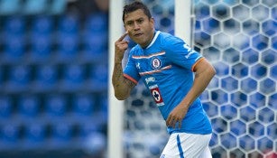 Cata Domínguez festeja durante un partido de Cruz Azul