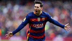 Lionel Messi celebrando un gol del Barcelona