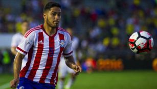 Bruno Valdez, en un partido con la selección de Paraguay