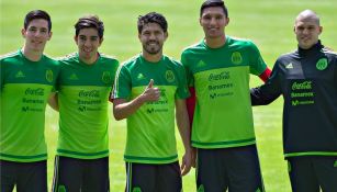 Jugadores del Tri Sub 23, en un entrenamiento en el CAR