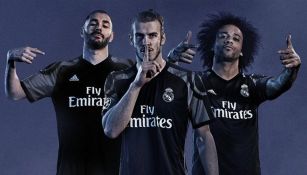 Benzema, Bale y Marcelo lucen el tercer jersey del Madrid
