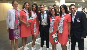 Parte de la delegación mexicana, antes de la inauguración de Rio 2016