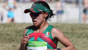 Margarita Hernández durante su participación el maratón de Río 2016