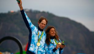 Lange y Carranza festejan la medalla de Oro en Río