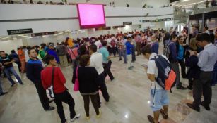 Afición del Rebaño en el aeropuerto de la CDMX