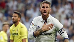 Sergio Ramos festeja anotación contra Villarreal