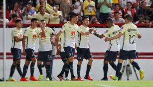 América festeja gol contra el Necaxa 