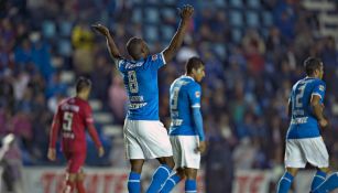Joffre Guerrón festeja su gol contra Mineros 