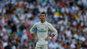 Cristiano Ronaldo lamentándose durante el juego entre Real Madrid y Eibar