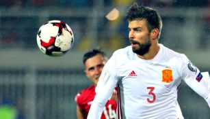 Gerard Piqué durante el partido contra Albania