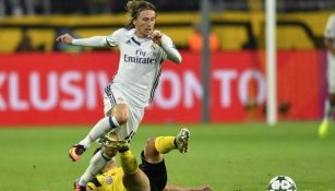 Luka Modric disputa un partido de Champions con el Madrid