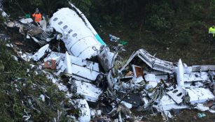 Así quedó la aeronave tras el accidente del Chapecoense 