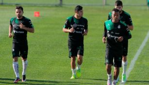 Chuleta y Rabello, en un entrenamiento con Santos Laguna 