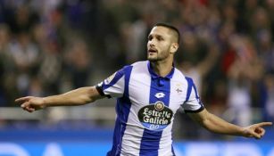 Florin Andone festeja su gol contra Real Sociedad