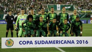 Chapecoense durante un partido de la Copa Sudamericana