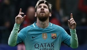 Messi festeja una anotación contra el Osasuna 