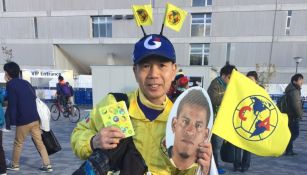 Aficionado apoya al América en Japón