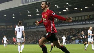 Ibra, celebrando uno de sus goles contra el West Bromwich