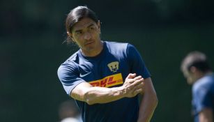 Francisco Palencia, durante un entrenamiento con Pumas