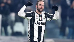 Higuaín festeja un gol con la Juventus