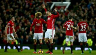 Ibrahimovic, festejando gol del Manchester United