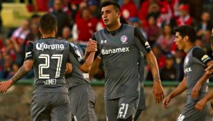 Triverio celebra una anotación con Toluca en la Copa MX